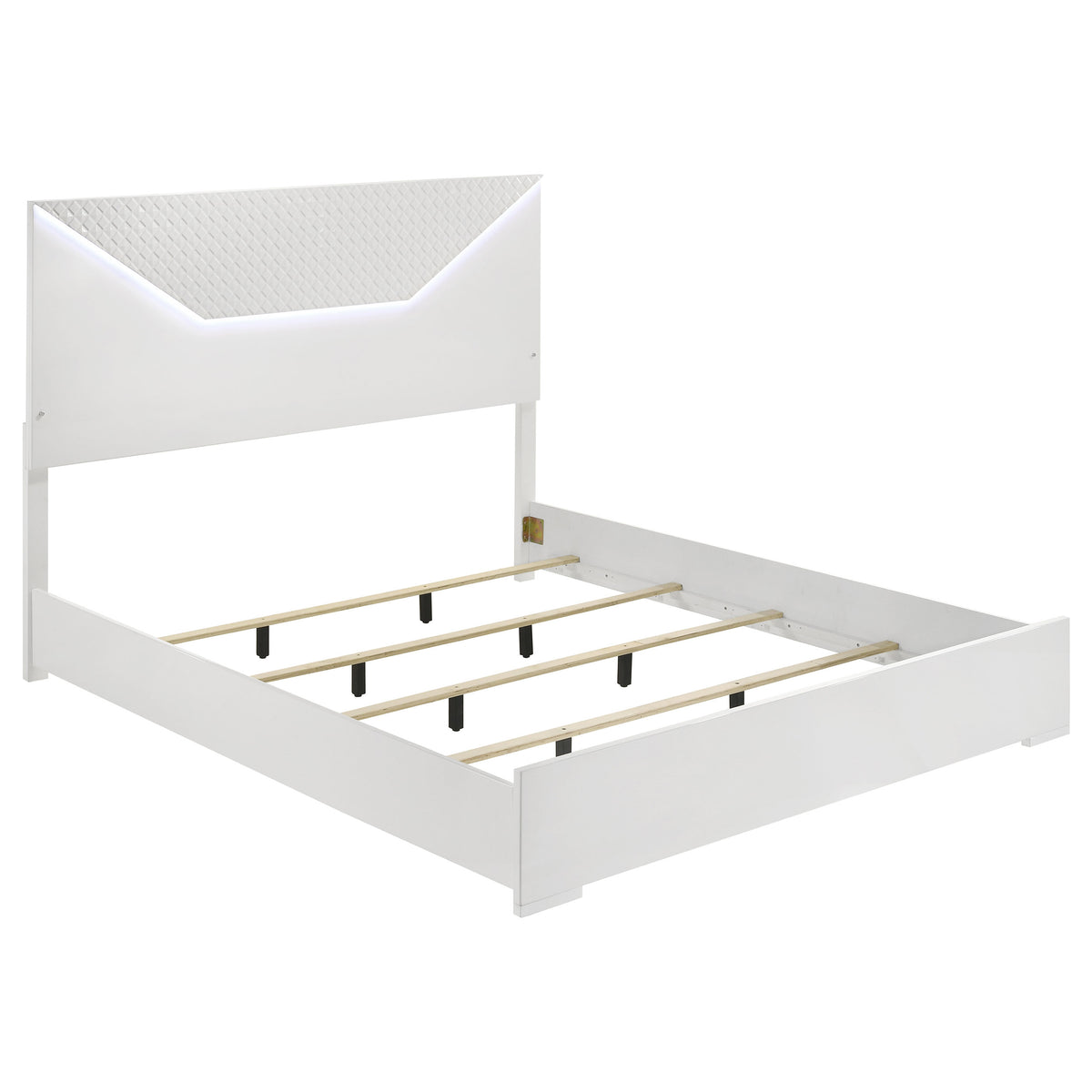 Ives 4-piece Bedroom Set High Gloss - Eastern King, White High Gloss