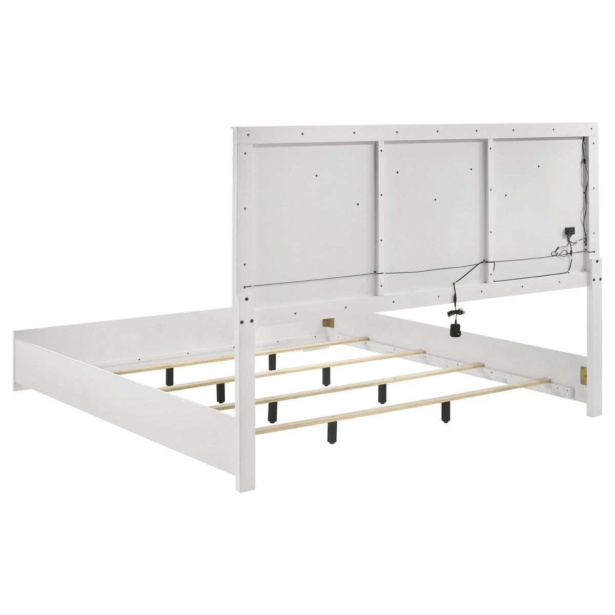 Ives 4-piece Bedroom Set High Gloss - Eastern King, White High Gloss