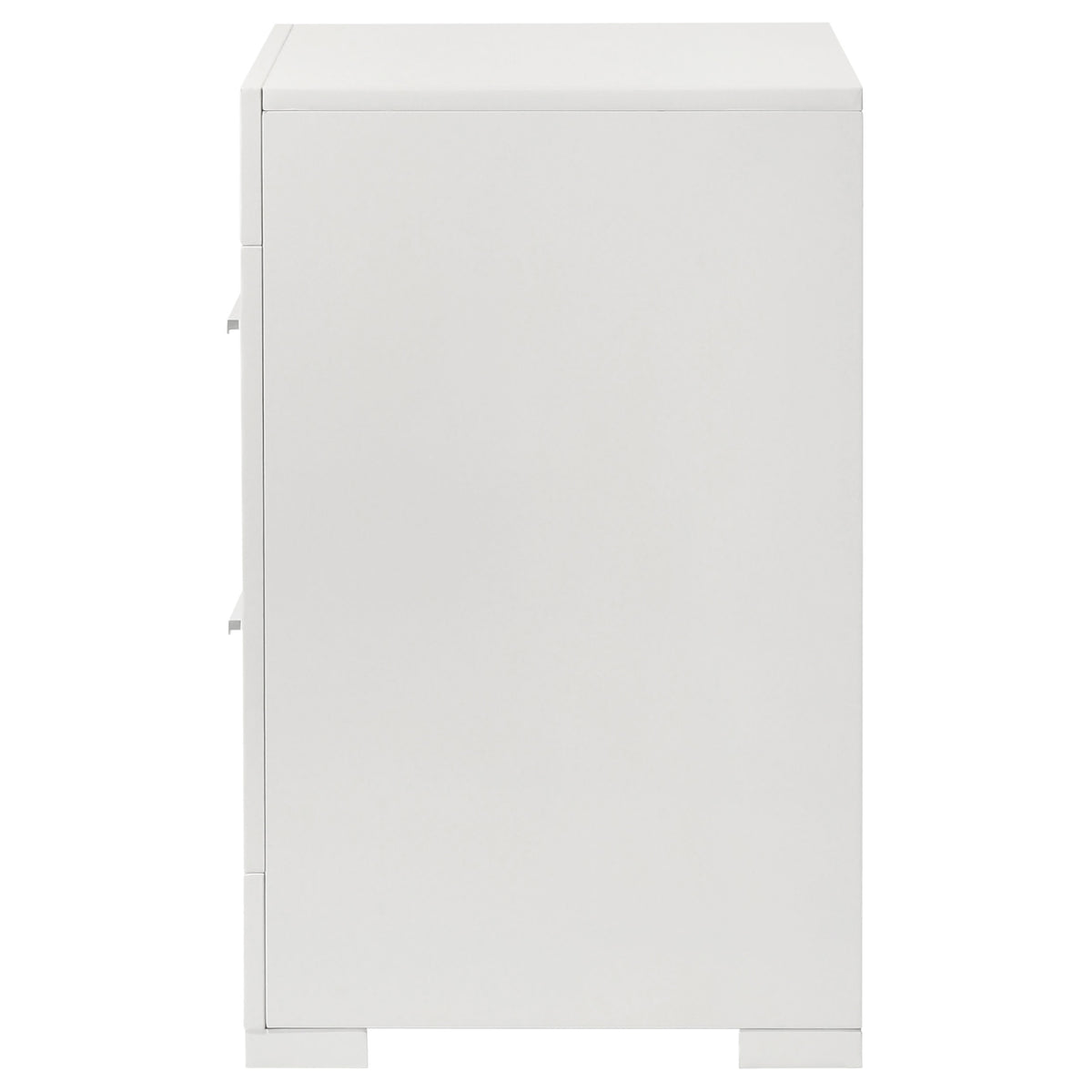 Ives 2-drawer Nightstand Bedside Table High Gloss - White High Gloss