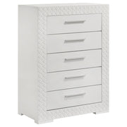 Ives 5-drawer Bedroom Chest of Drawers High Gloss - White High Gloss