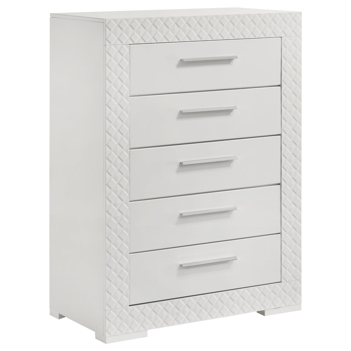 Ives 5-drawer Bedroom Chest of Drawers High Gloss - White High Gloss