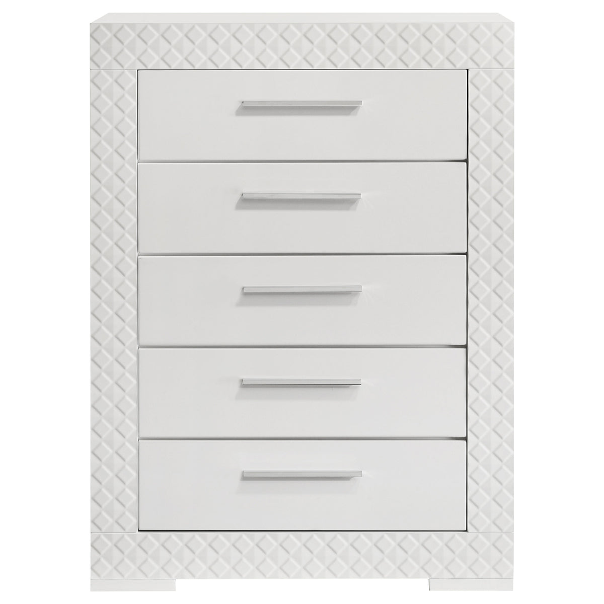 Ives 5-drawer Bedroom Chest of Drawers High Gloss - White High Gloss