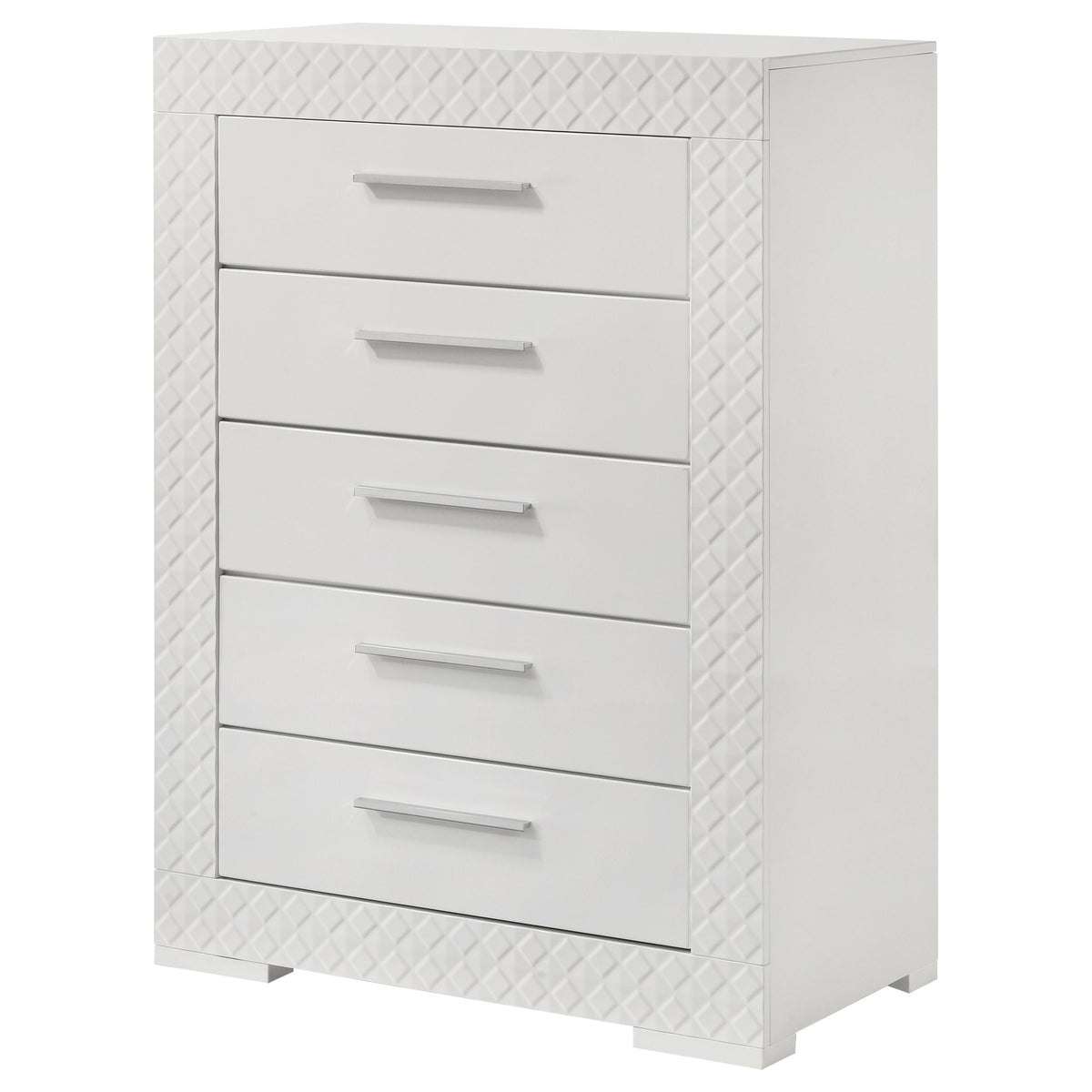 Ives 5-drawer Bedroom Chest of Drawers High Gloss - White High Gloss