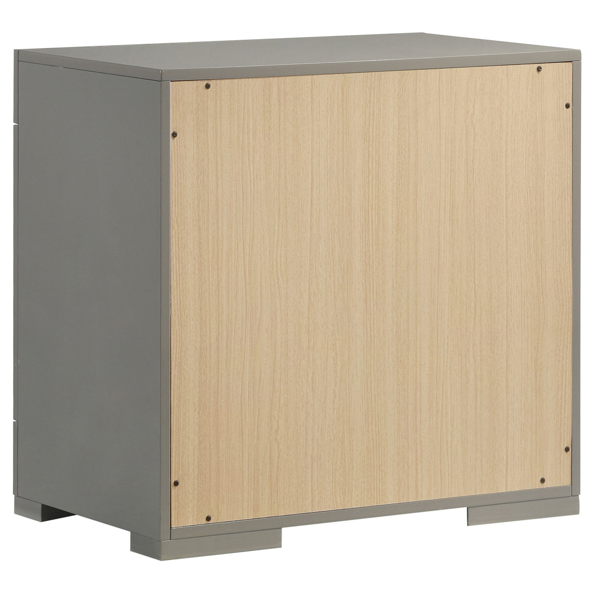 Ives 2-drawer Nightstand Bedside Table High Gloss - Grey High Gloss