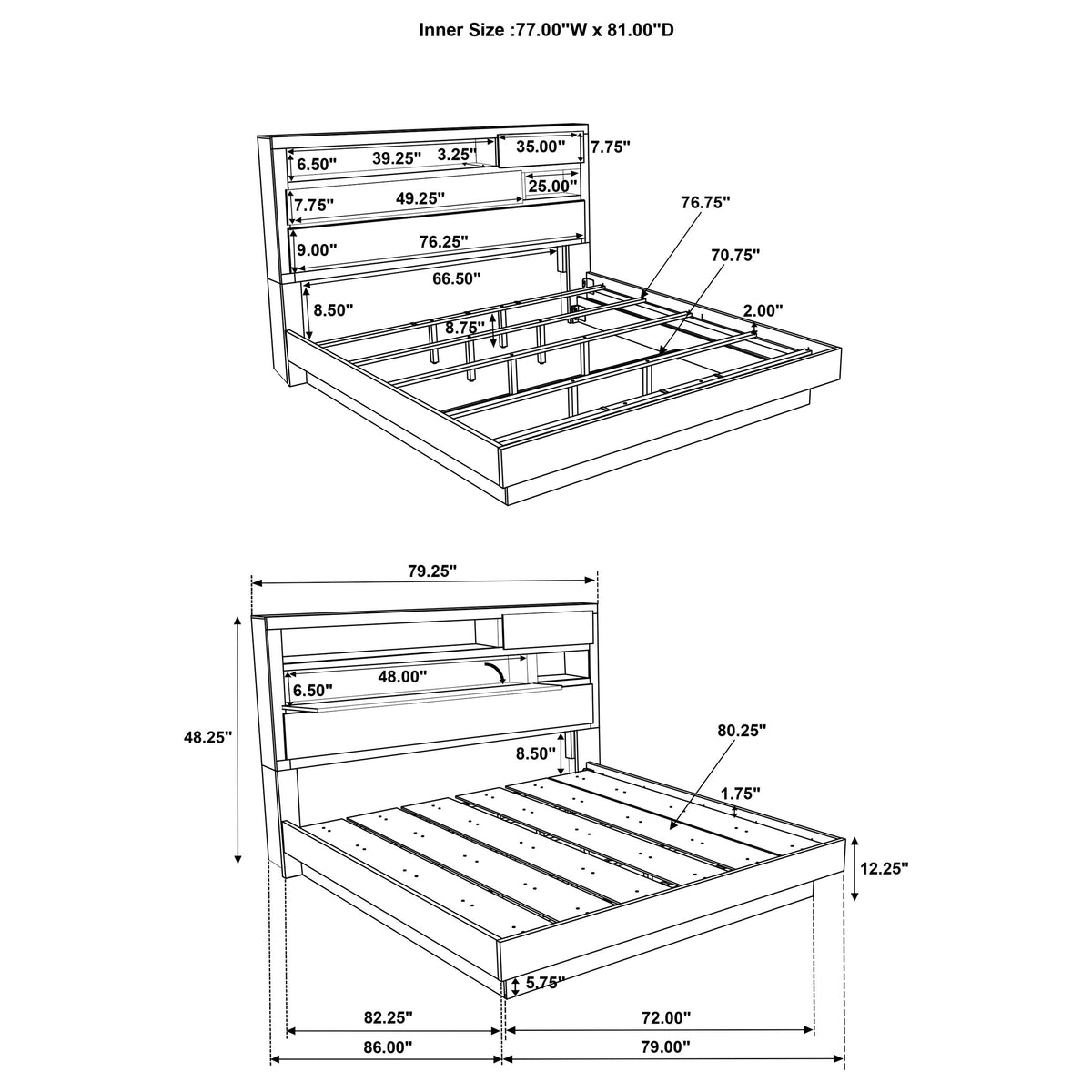 Fenwick 4-piece Bedroom Set Grey Oak - Eastern King