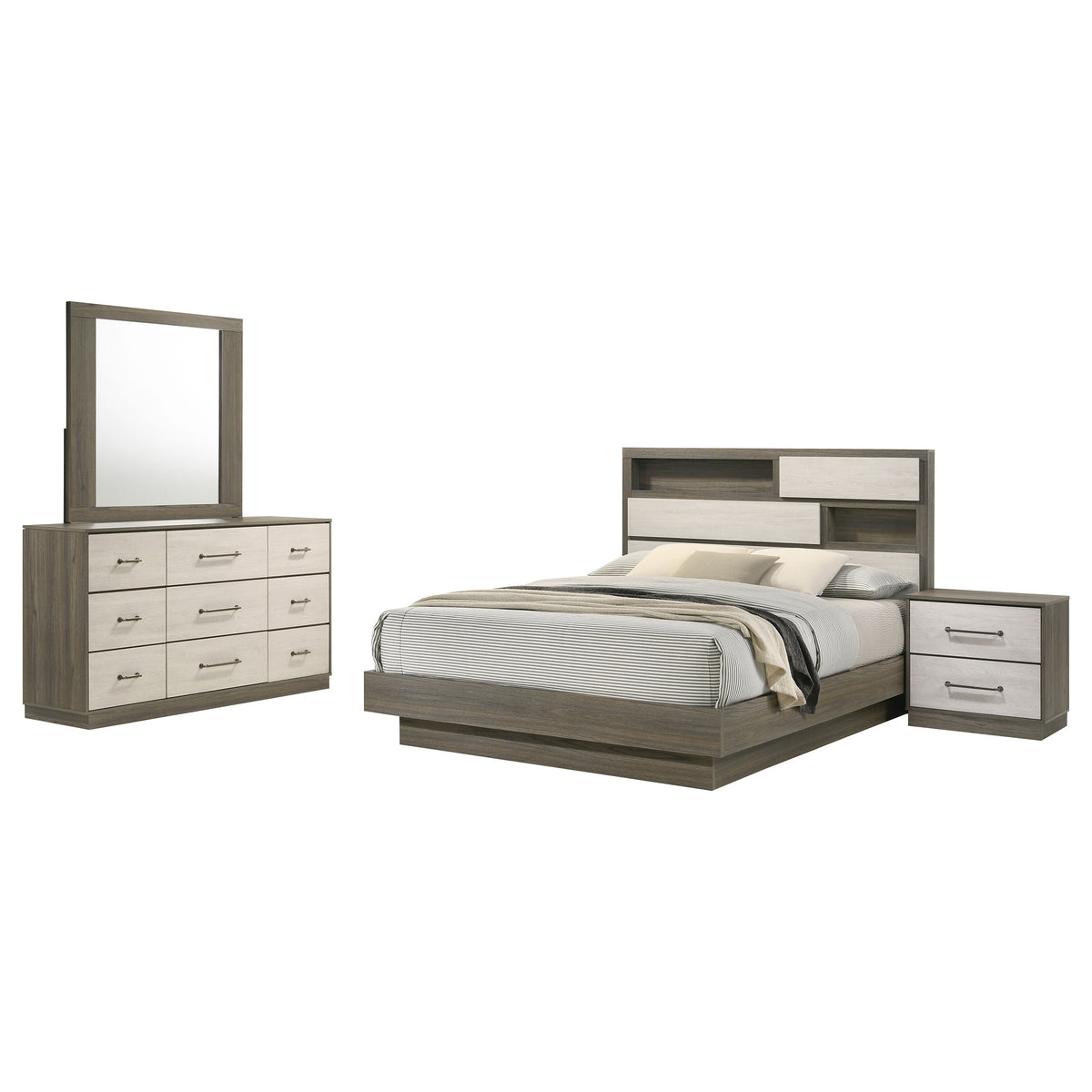 Fenwick 4-piece Bedroom Set Grey Oak - Queen