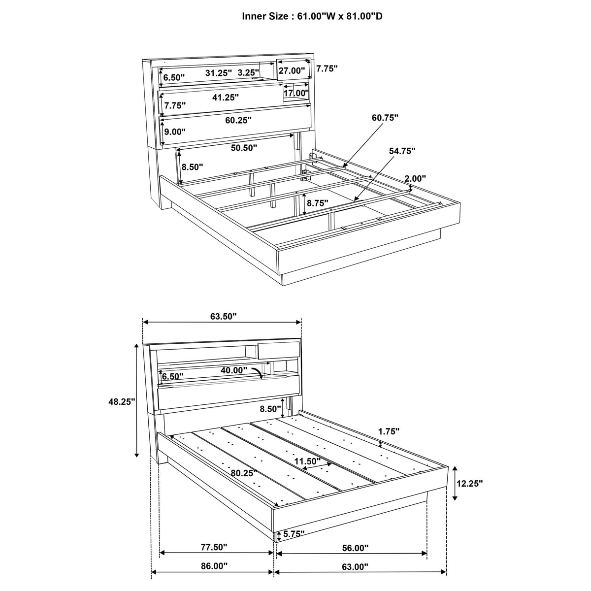 Fenwick 4-piece Bedroom Set Grey Oak - Queen
