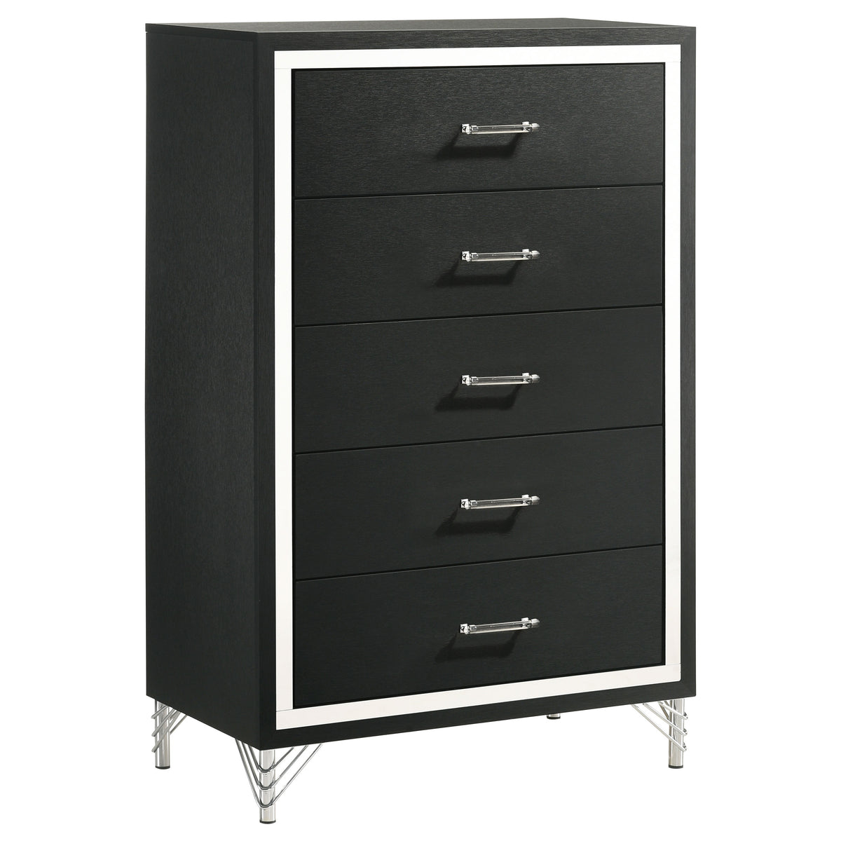 Lucia 5-piece Bedroom Set - Eastern King, Grey and Black