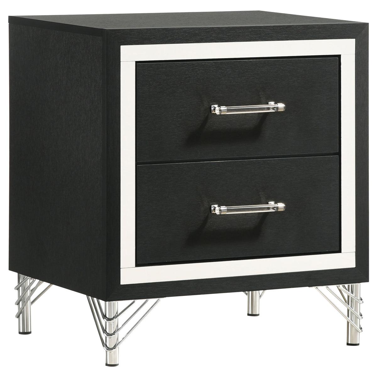 Lucia 2-drawer Nightstand Bedside Table - Black