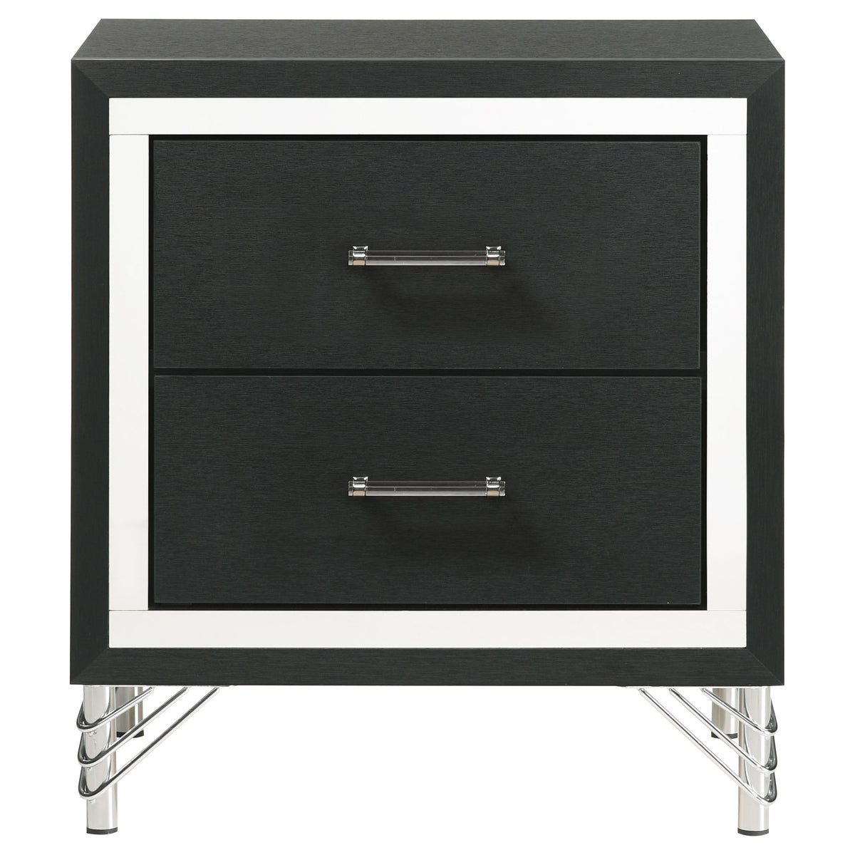Lucia 2-drawer Nightstand Bedside Table - Black