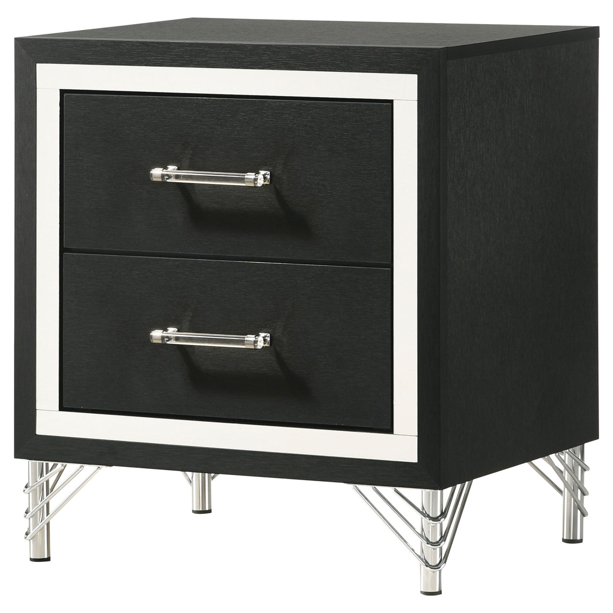 Lucia 2-drawer Nightstand Bedside Table - Black