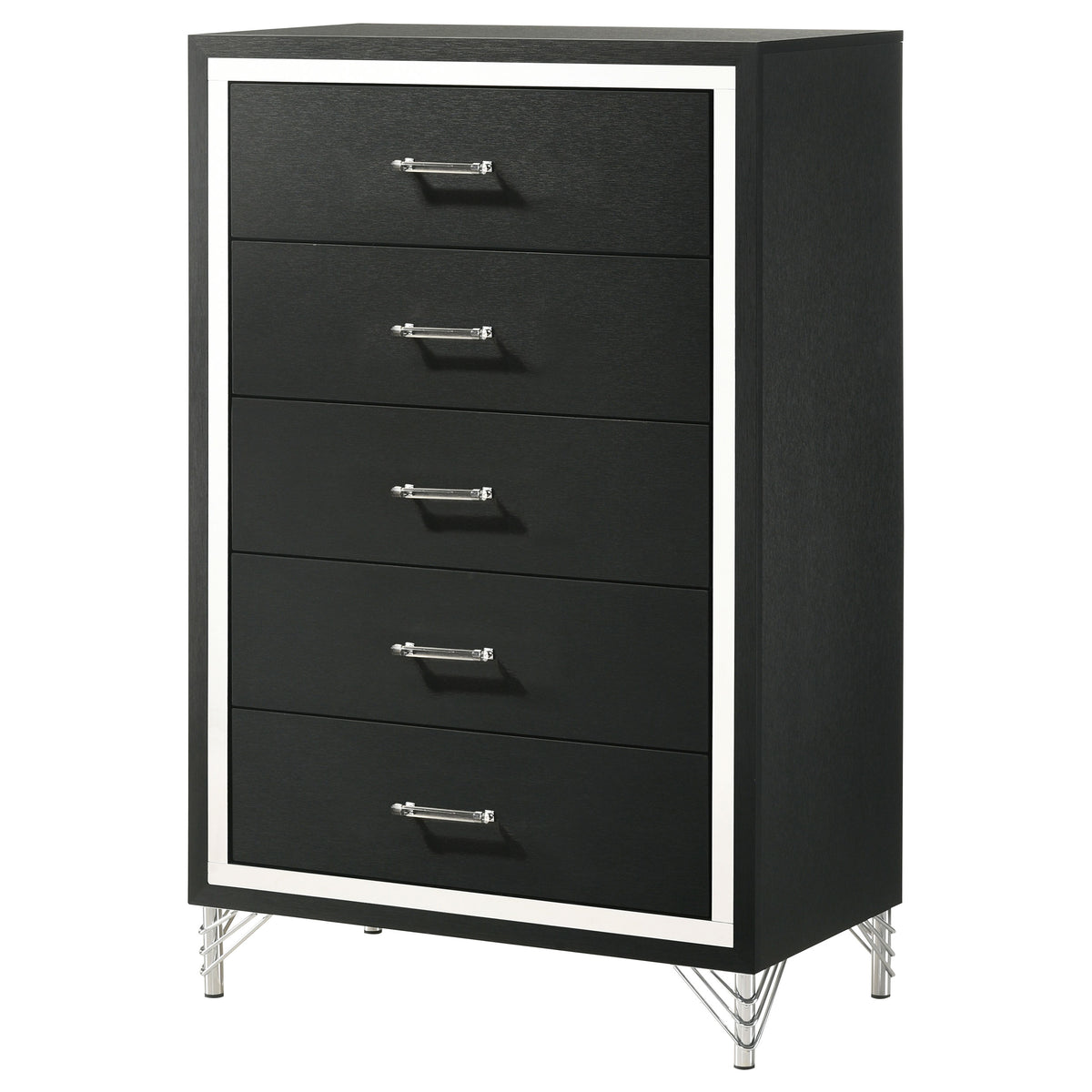 Lucia 5-drawer Bedroom Chest of Drawers - Black