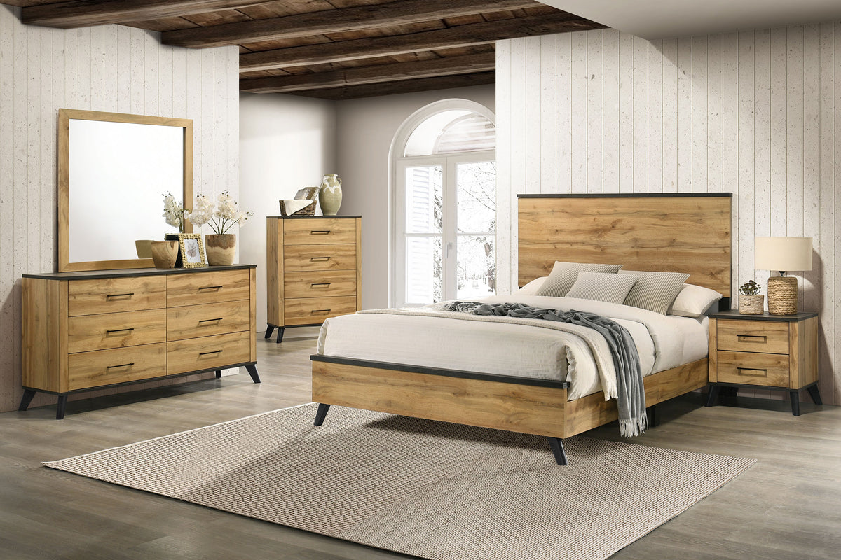 Kaywood 6-drawer Dresser Natural Pine - With Mirror