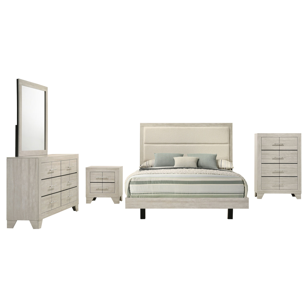 Trenton 5-piece Bedroom Set Rustic Cream - Full