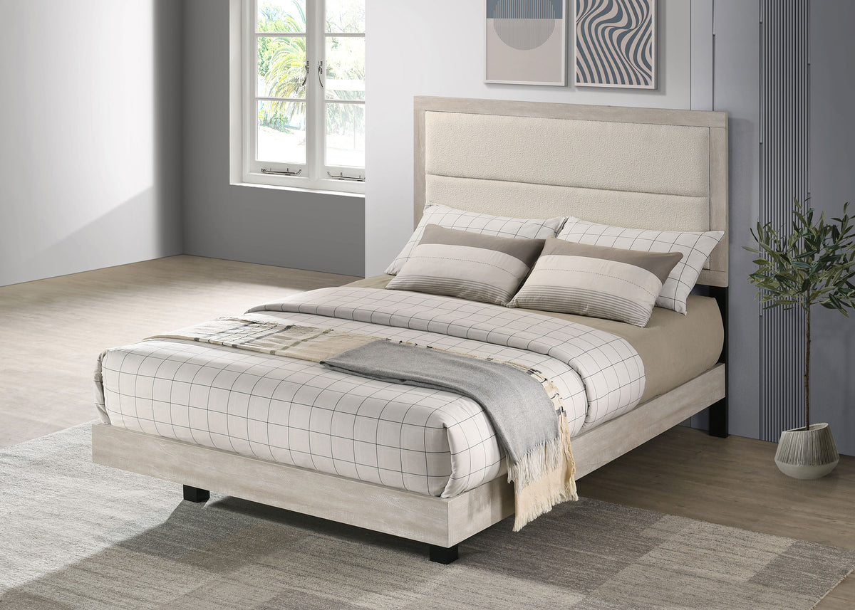 Trenton 54-inch Wood Panel Bed Rustic Cream - Full