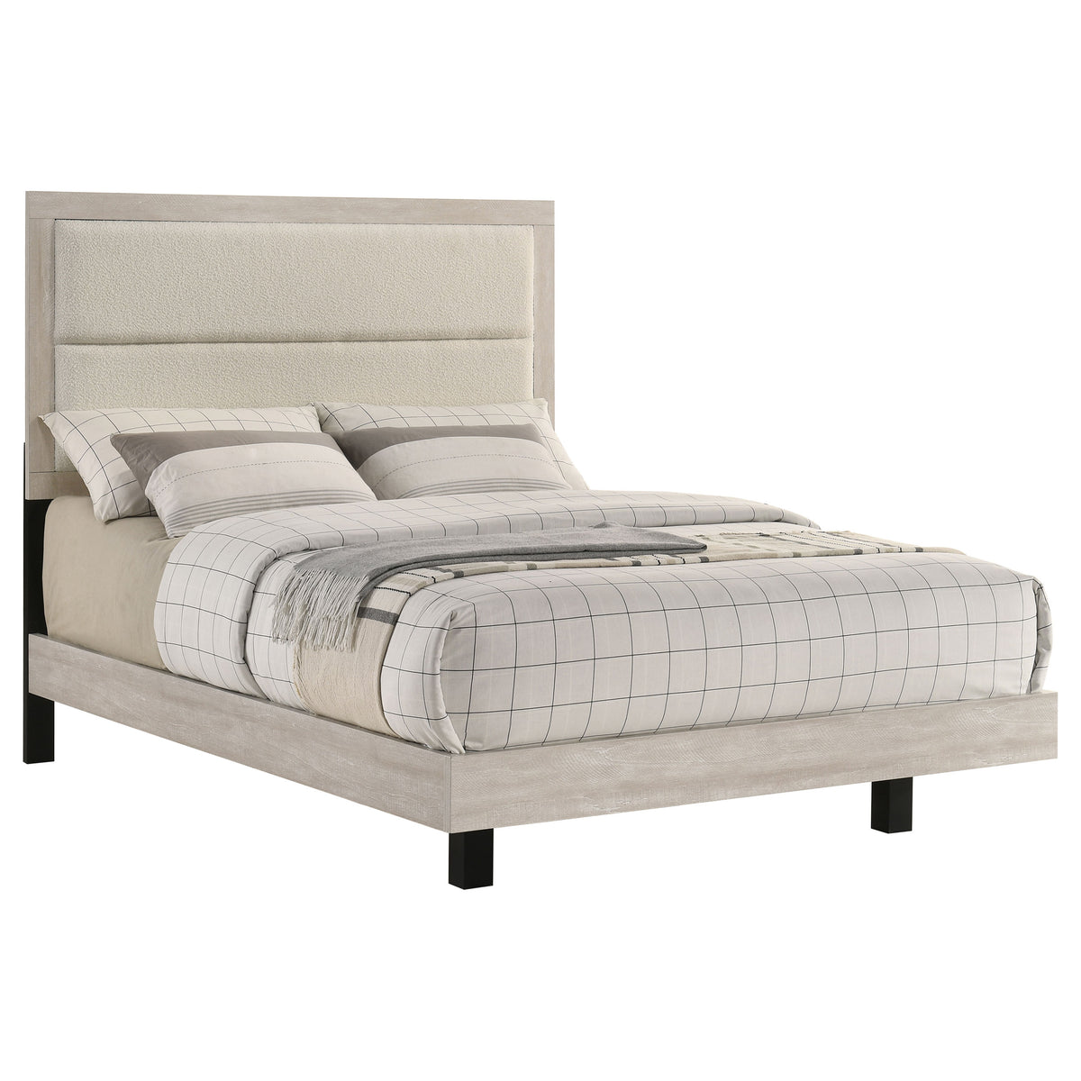 Trenton 54-inch Wood Panel Bed Rustic Cream - Full