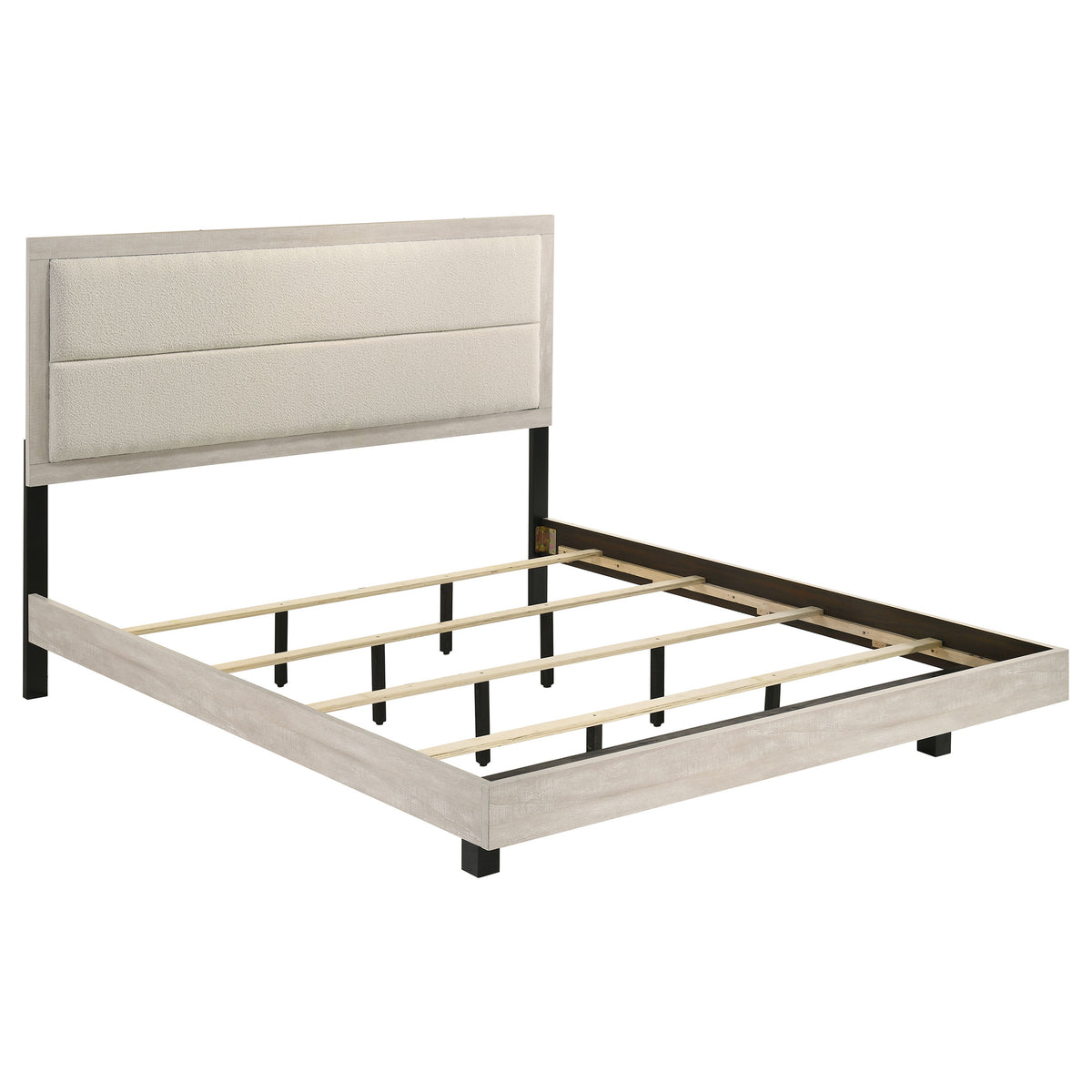 Trenton 54-inch Wood Panel Bed Rustic Cream - Eastern King