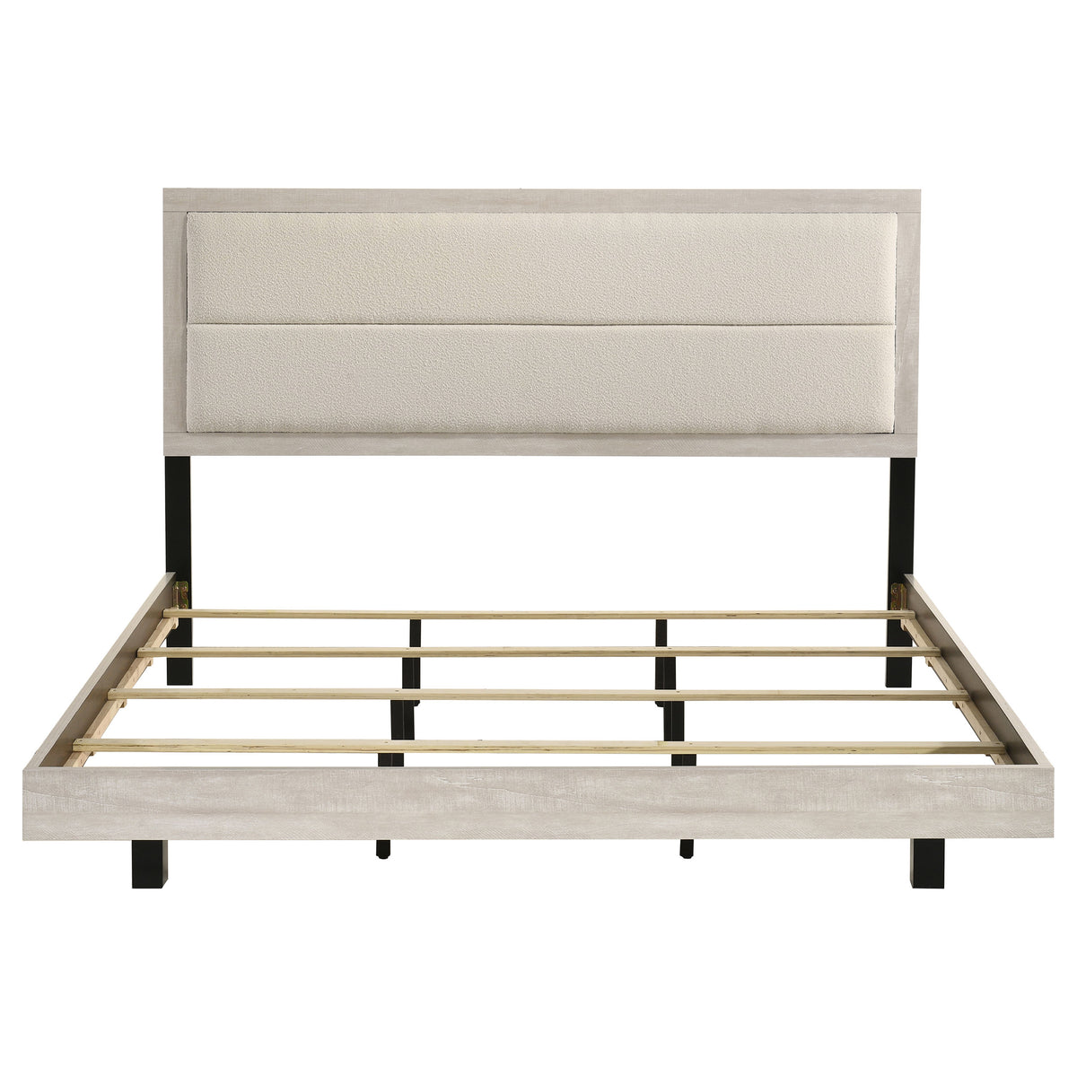 Trenton 54-inch Wood Panel Bed Rustic Cream - Eastern King