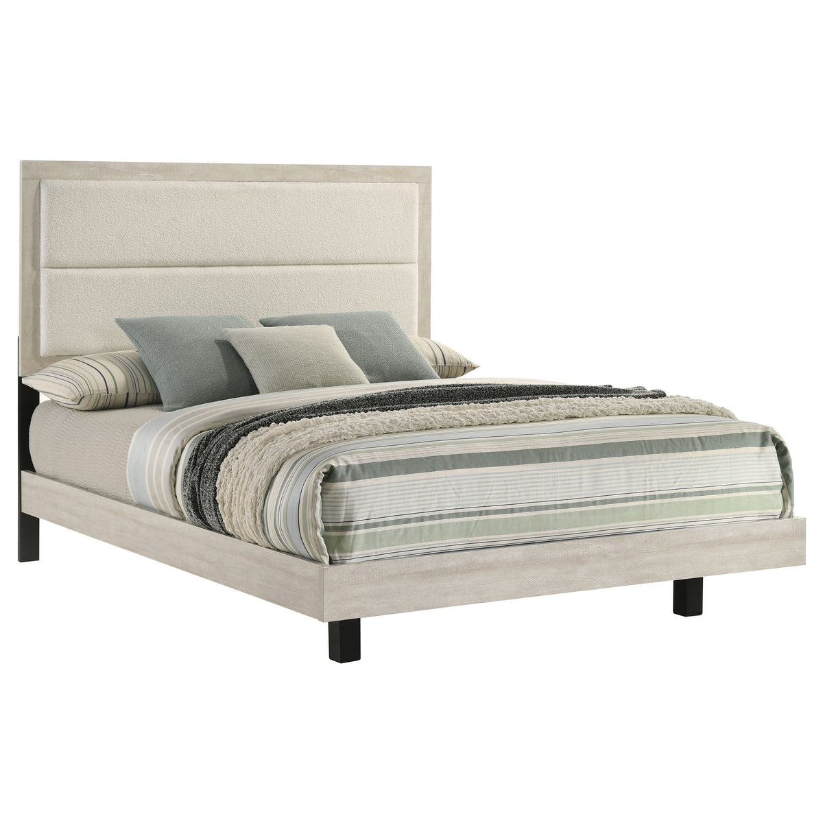Trenton 54-inch Wood Panel Bed Rustic Cream - Queen