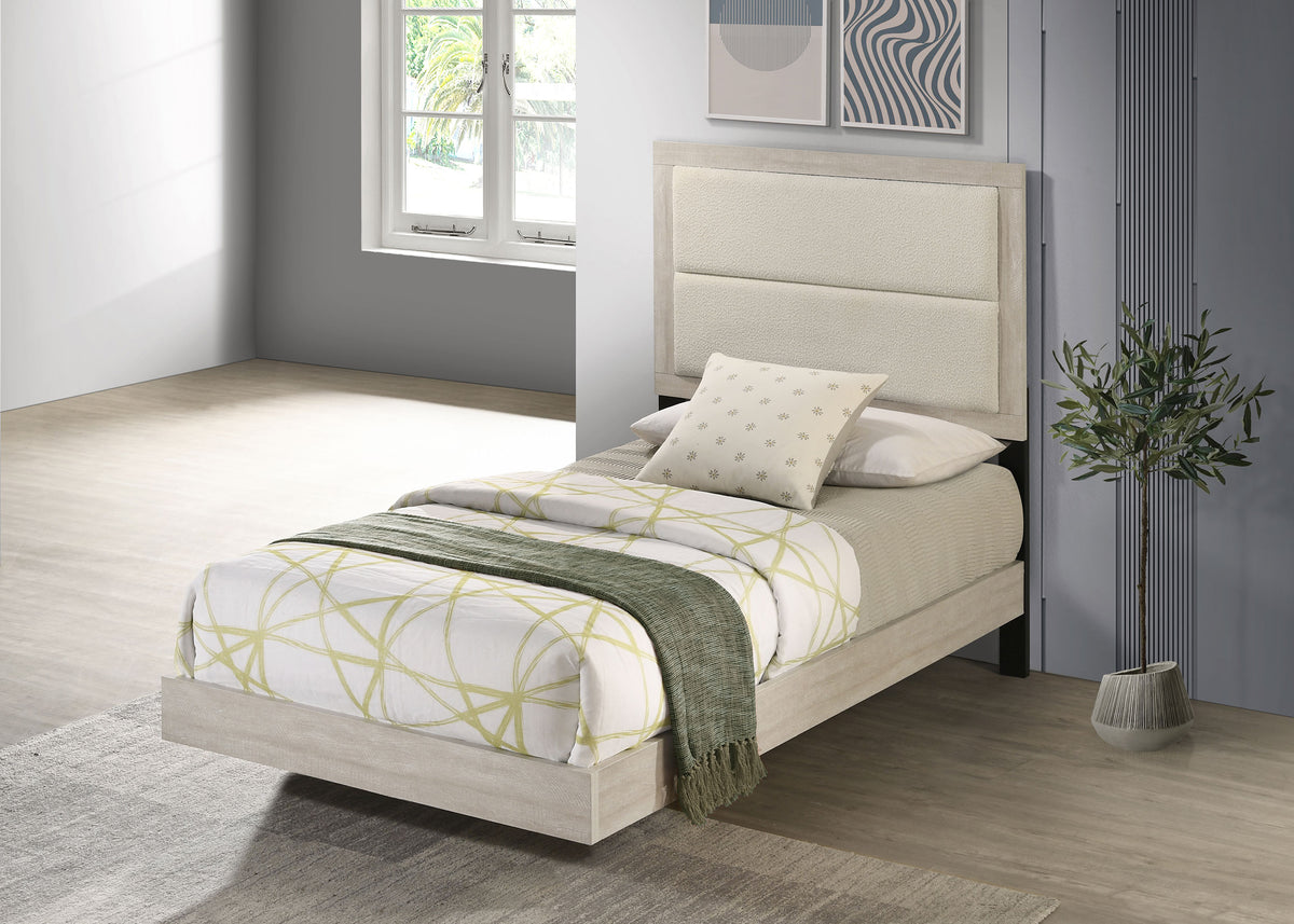 Trenton 54-inch Wood Panel Bed Rustic Cream - Twin