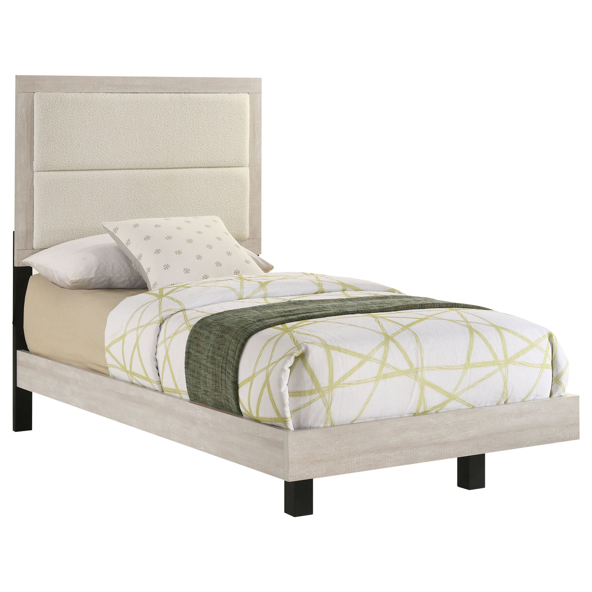 Trenton 54-inch Wood Panel Bed Rustic Cream - Twin