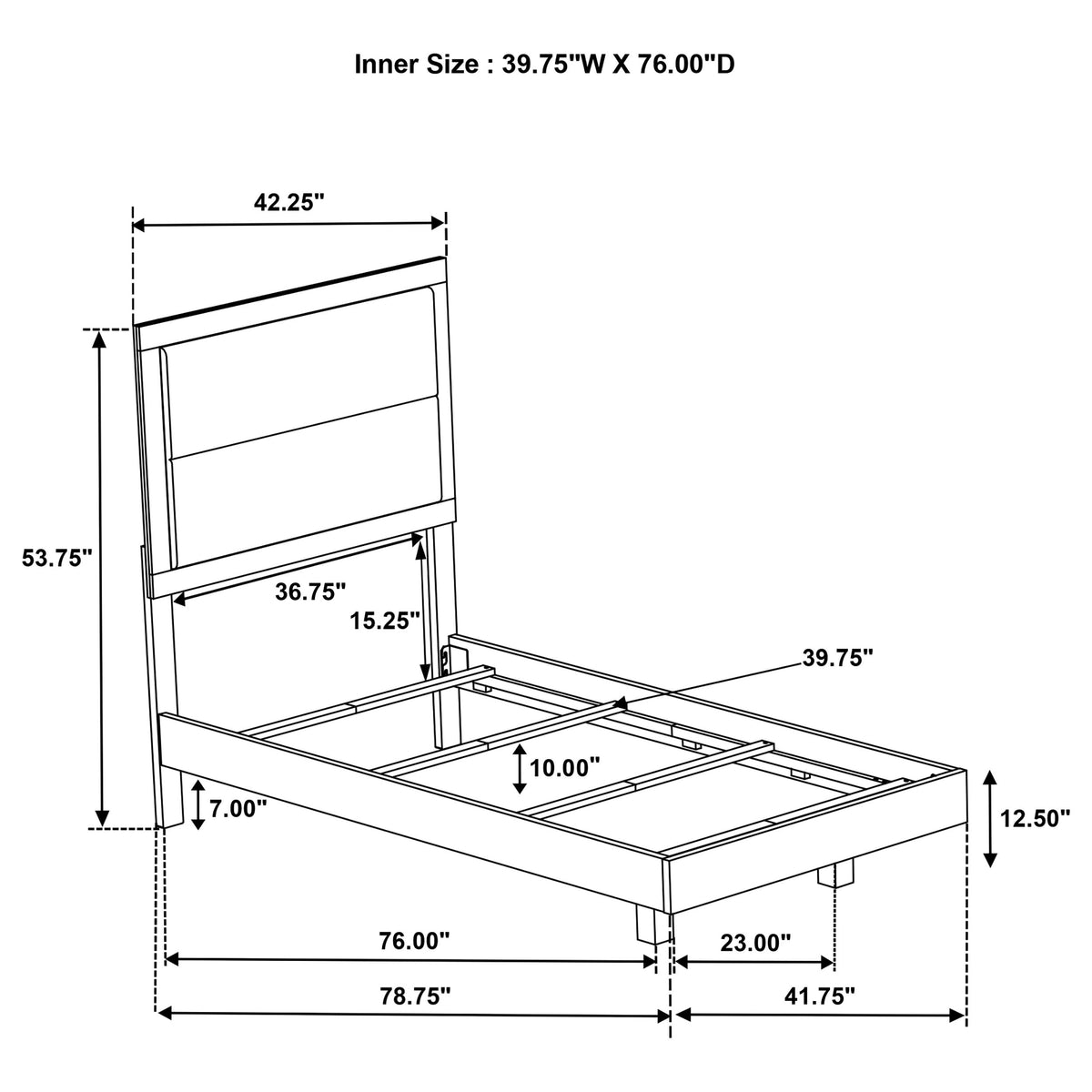 Trenton 54-inch Wood Panel Bed Rustic Cream - Twin