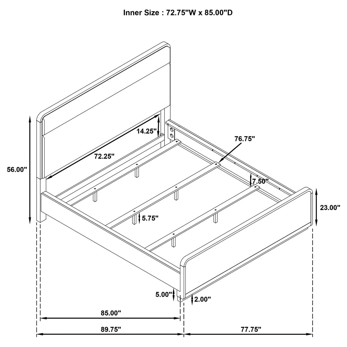 Ladera 56-inch Panel Bed Light Elm - California King