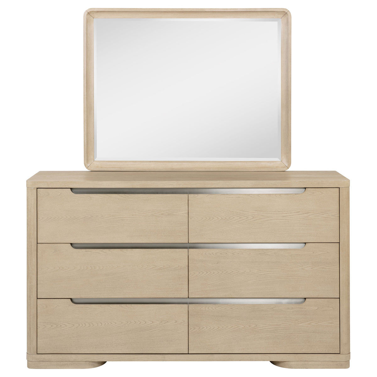 Ladera 6-drawer Bedroom Dresser Light Elm - With Mirror