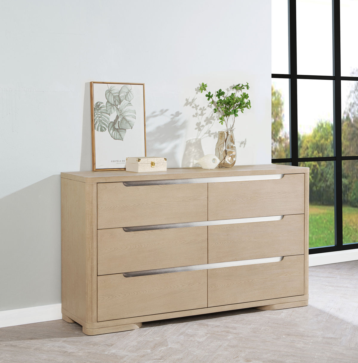 Ladera 6-drawer Bedroom Dresser Light Elm - Without Mirror