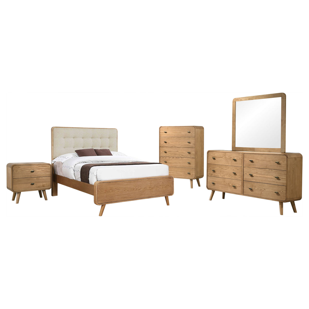 Robyn 5-piece Bedroom Set - Full, Light Ash