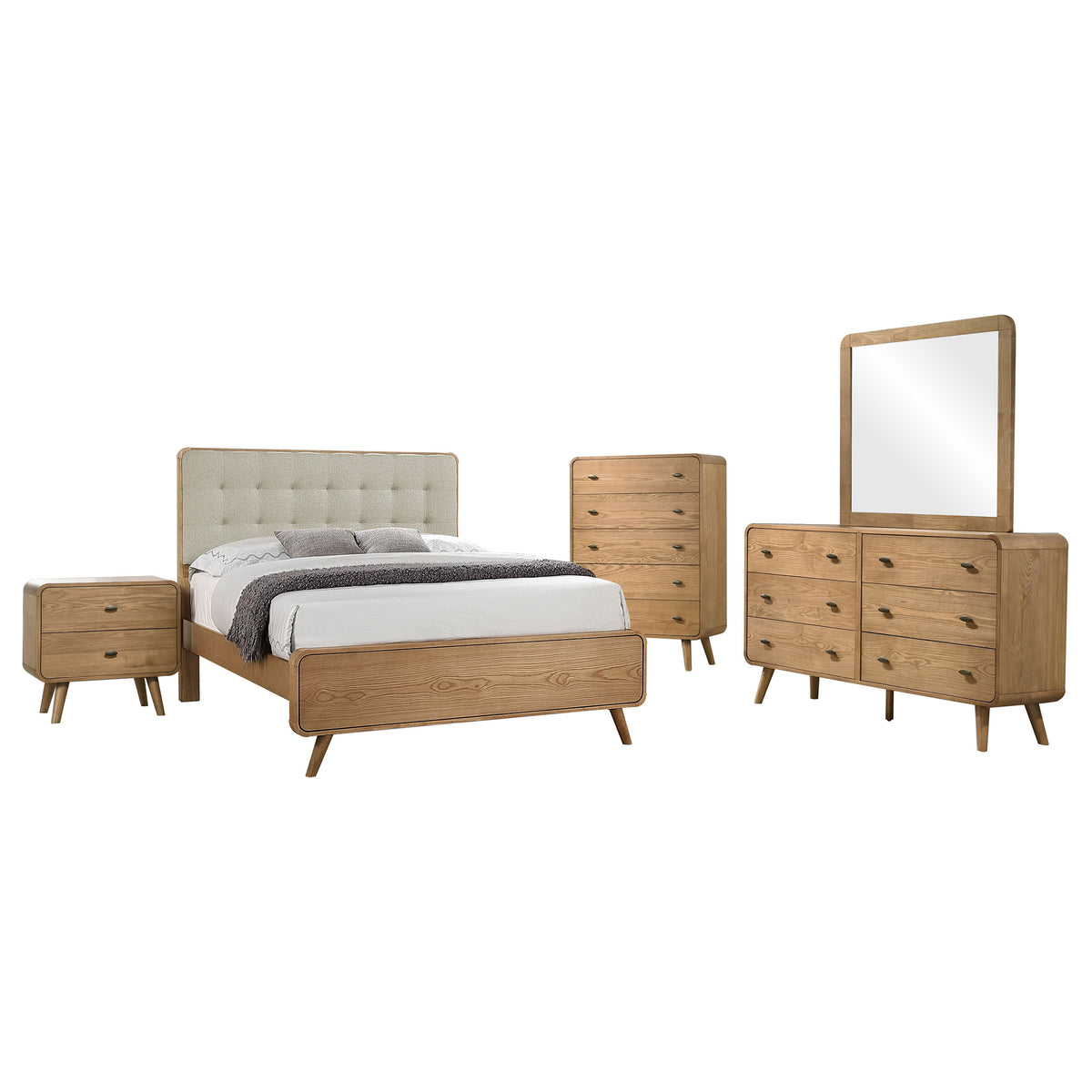 Robyn 5-piece Bedroom Set - California King, Light Ash