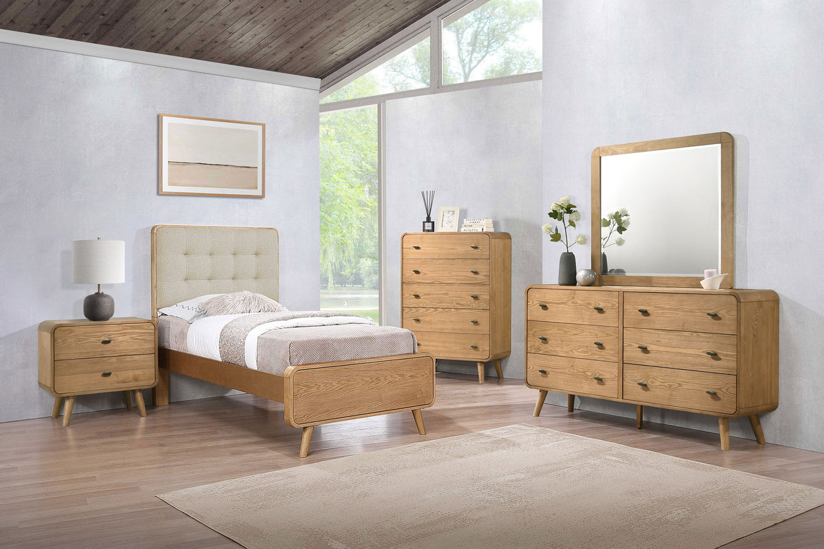 Robyn 5-piece Bedroom Set - Twin, Light Ash