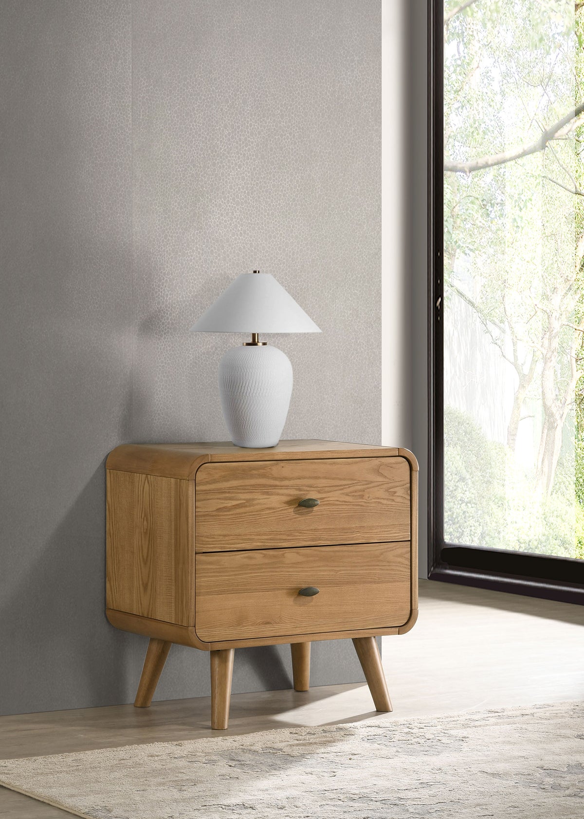 Robyn 2-drawer Nightstand Bedside Table - Light Ash