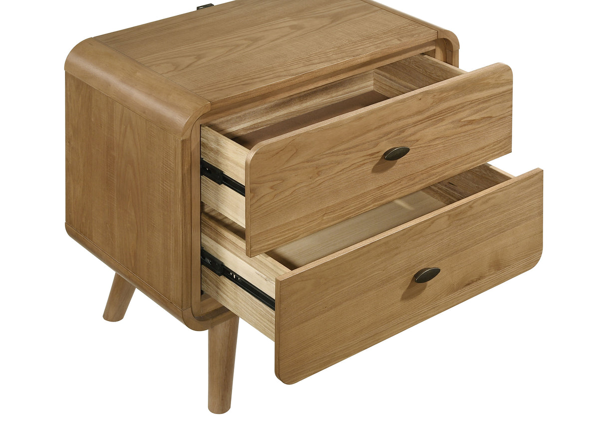 Robyn 2-drawer Nightstand Bedside Table - Light Ash