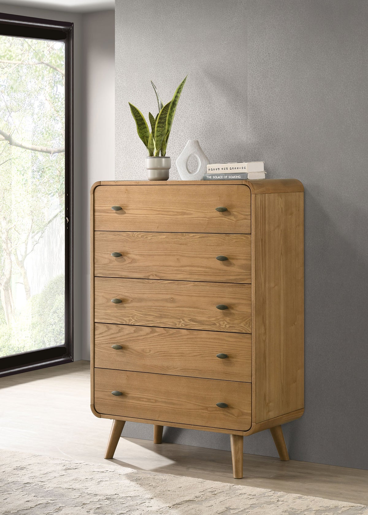 Robyn 5-drawer Bedroom Chest of Drawers - Light Ash