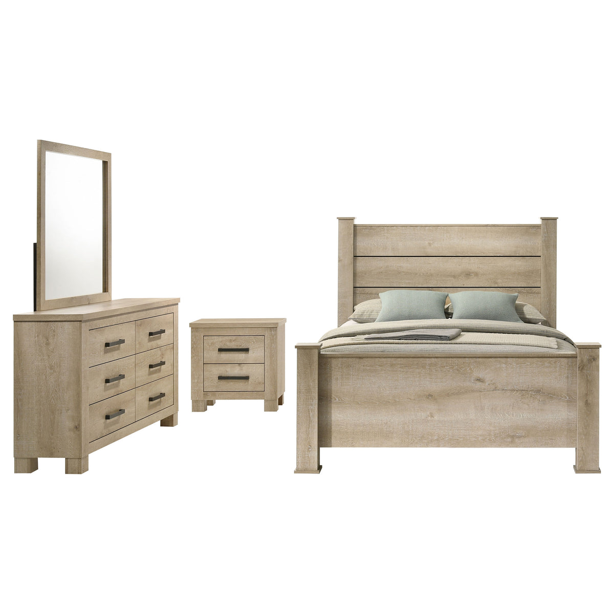 Oakglen 4-piece Bedroom Set Weathered Oak - Queen