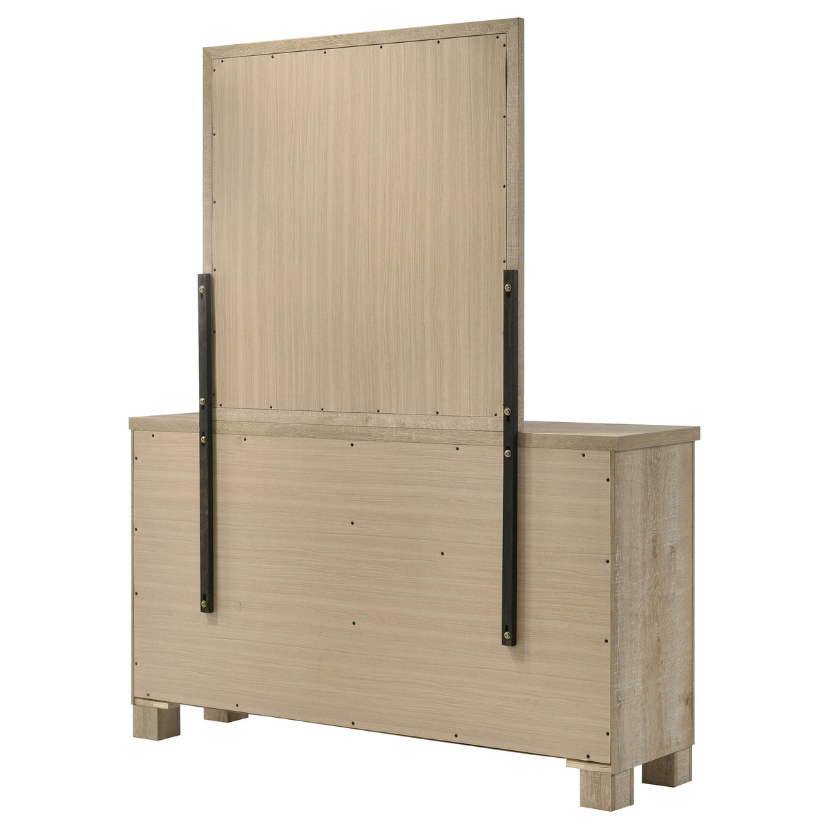 Oakglen 6-drawer Bedroom Dresser Weathered Oak - With Mirror