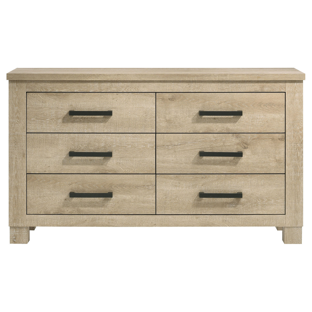Oakglen 6-drawer Bedroom Dresser Weathered Oak - Without Mirror