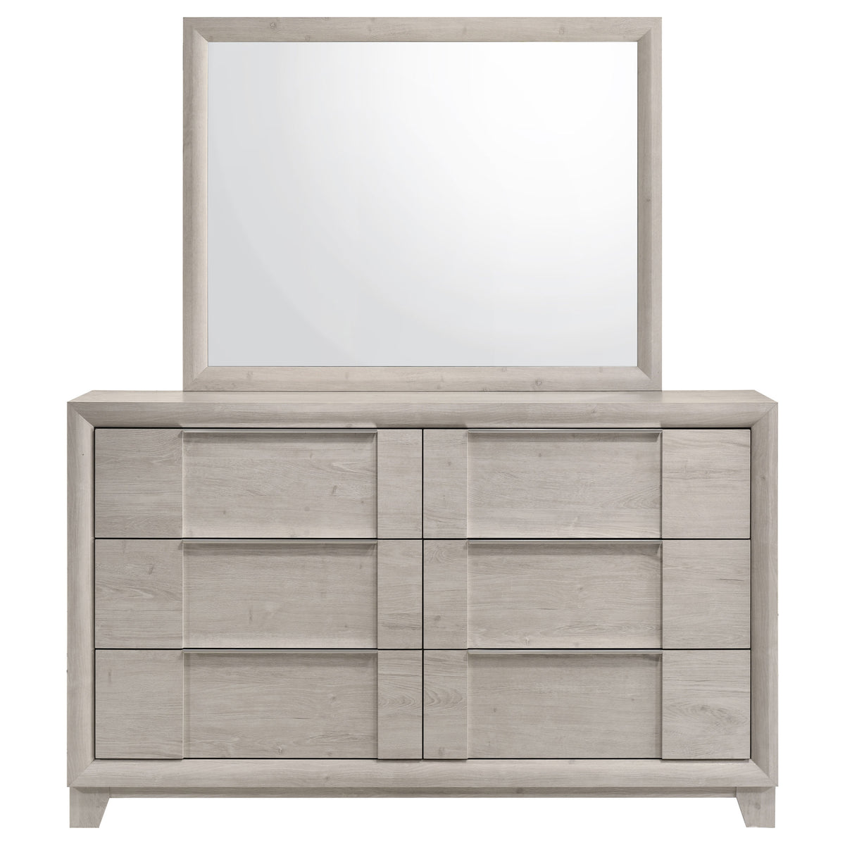 Farre 6-drawer Dresser - Washed Grey, With Mirror