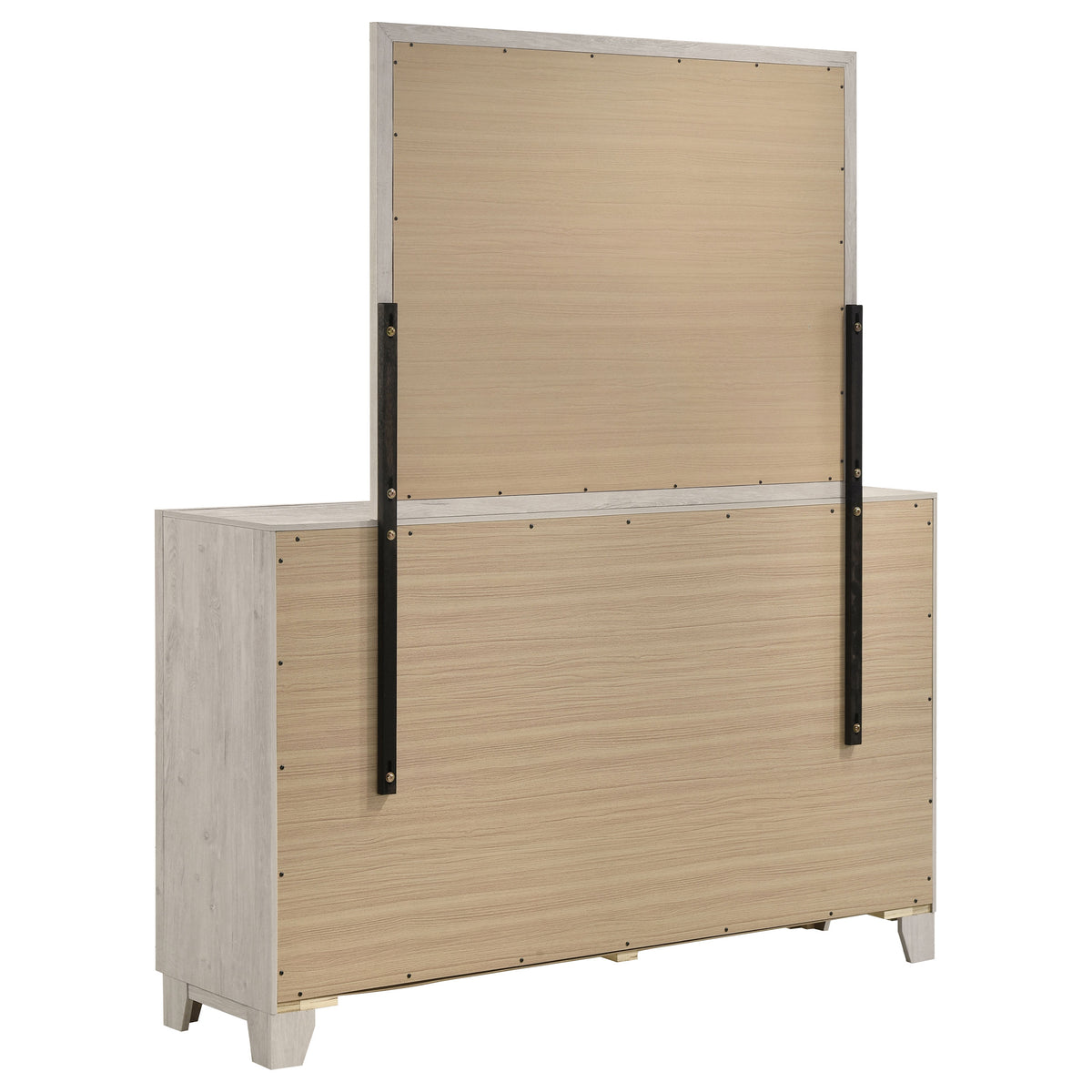 Farre 6-drawer Dresser - Washed Grey, With Mirror