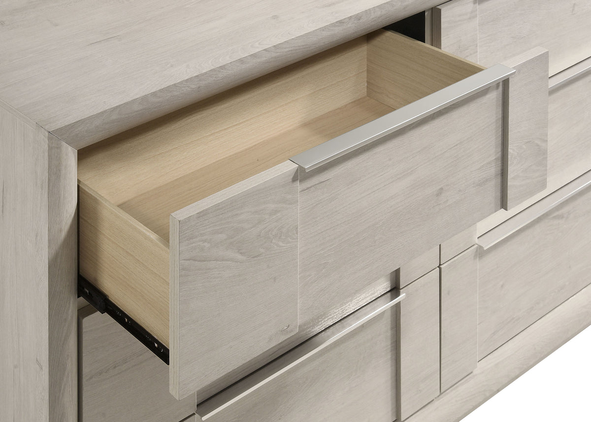 Farre 6-drawer Dresser - Washed Grey, With Mirror
