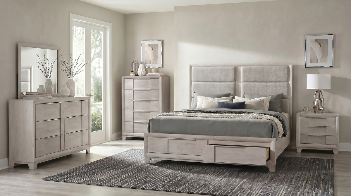 Farre 6-drawer Dresser - Washed Grey, With Mirror