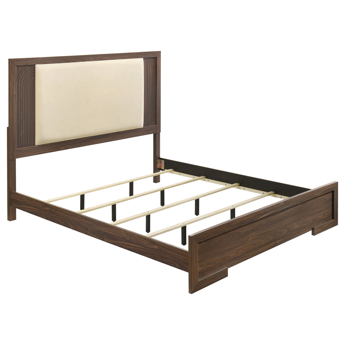 Etienne Velvet Upholstered Panel Bed Walnut - Eastern King