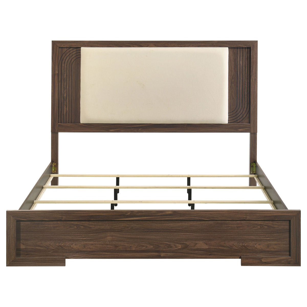 Etienne Velvet Upholstered Panel Bed Walnut - Eastern King