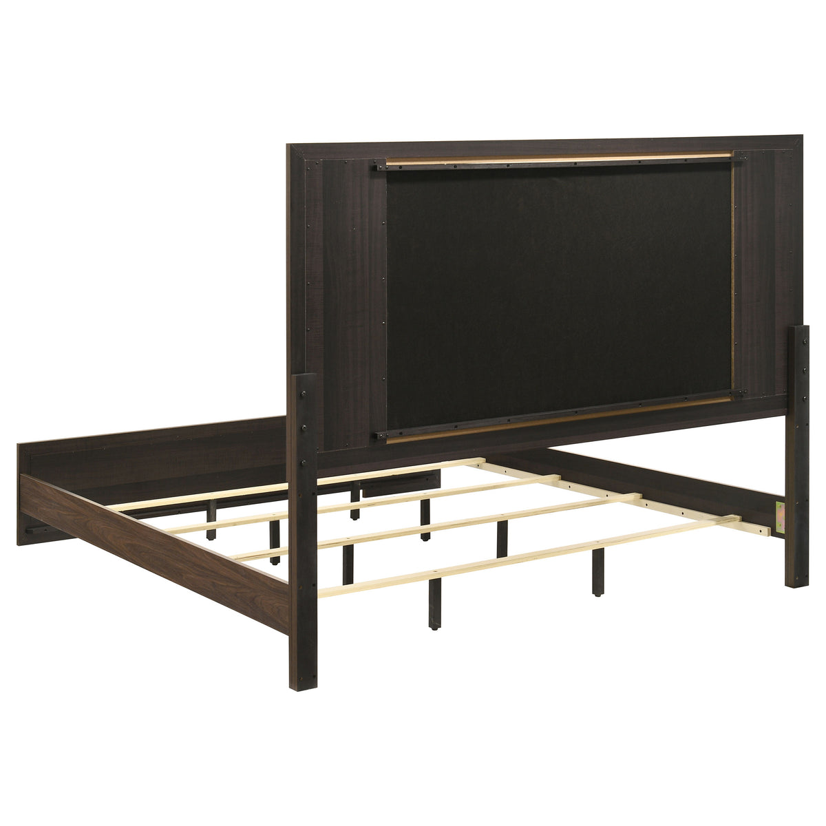Etienne Velvet Upholstered Panel Bed Walnut - Eastern King