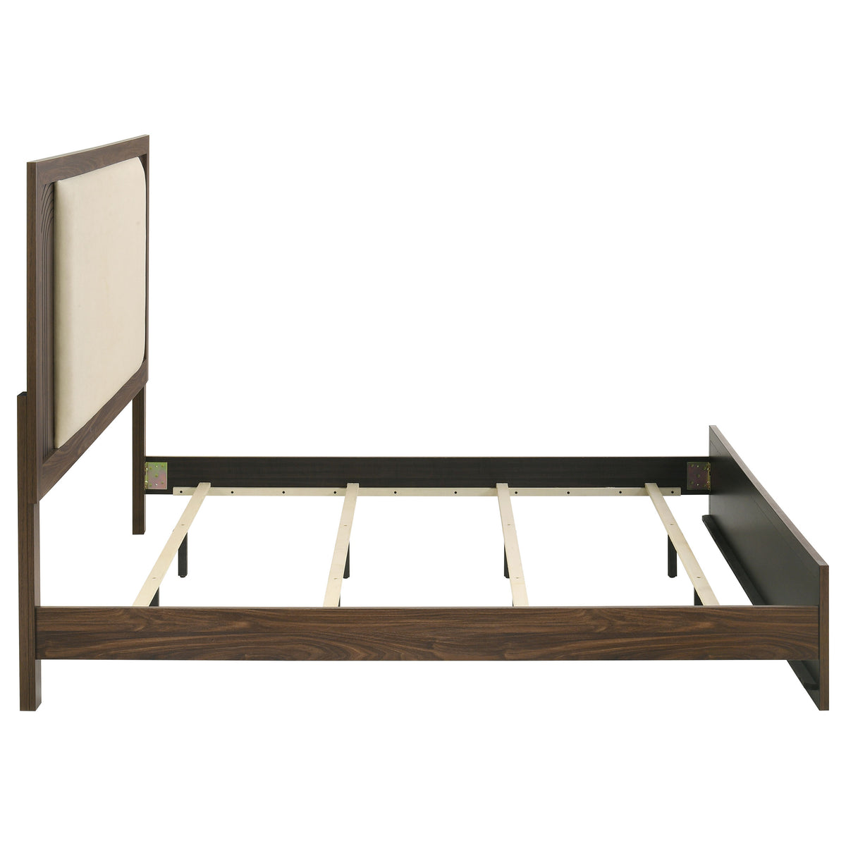 Etienne Velvet Upholstered Panel Bed Walnut - Eastern King