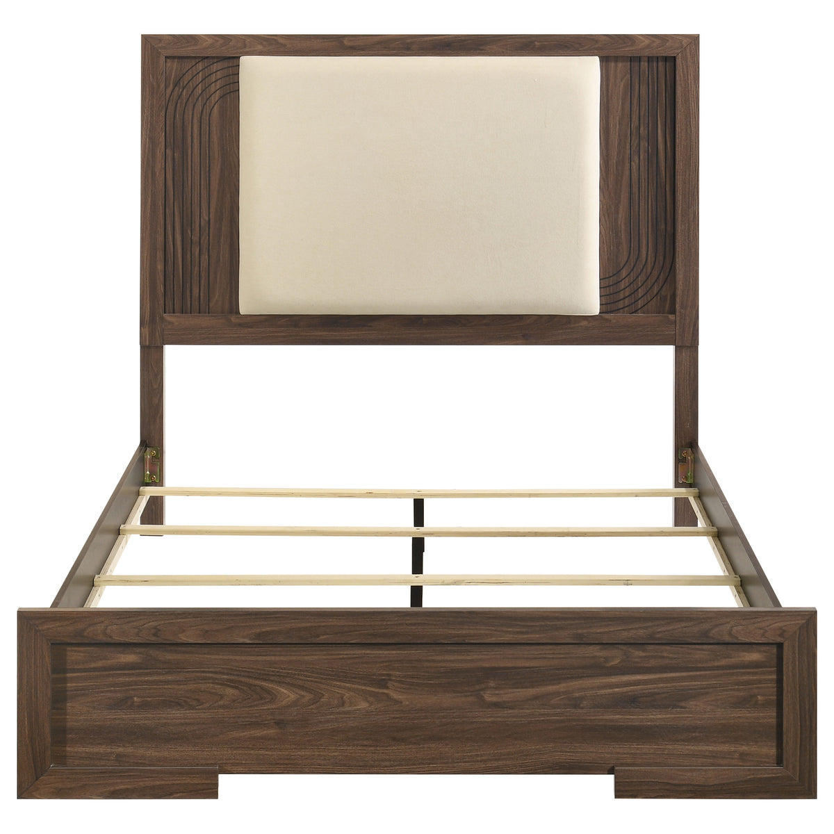 Etienne Velvet Upholstered Panel Bed Walnut - Queen
