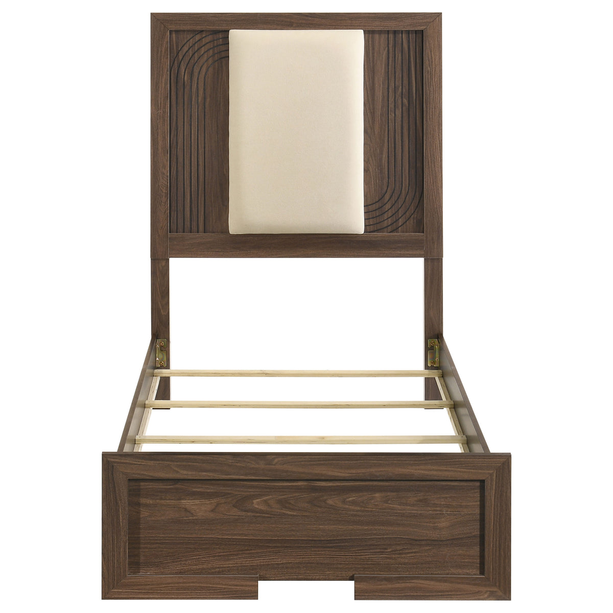 Etienne Velvet Upholstered Panel Bed Walnut - Twin