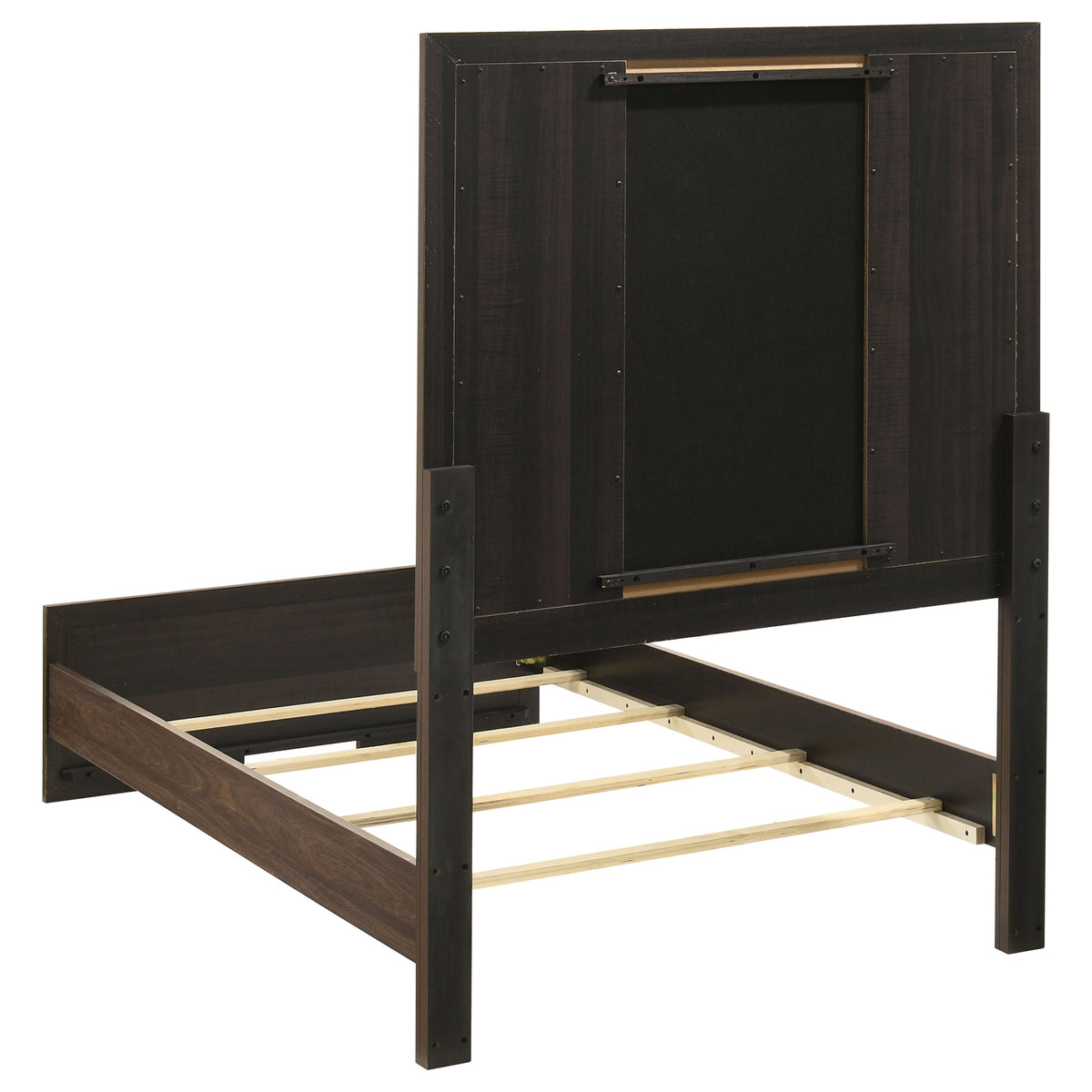 Etienne Velvet Upholstered Panel Bed Walnut - Twin