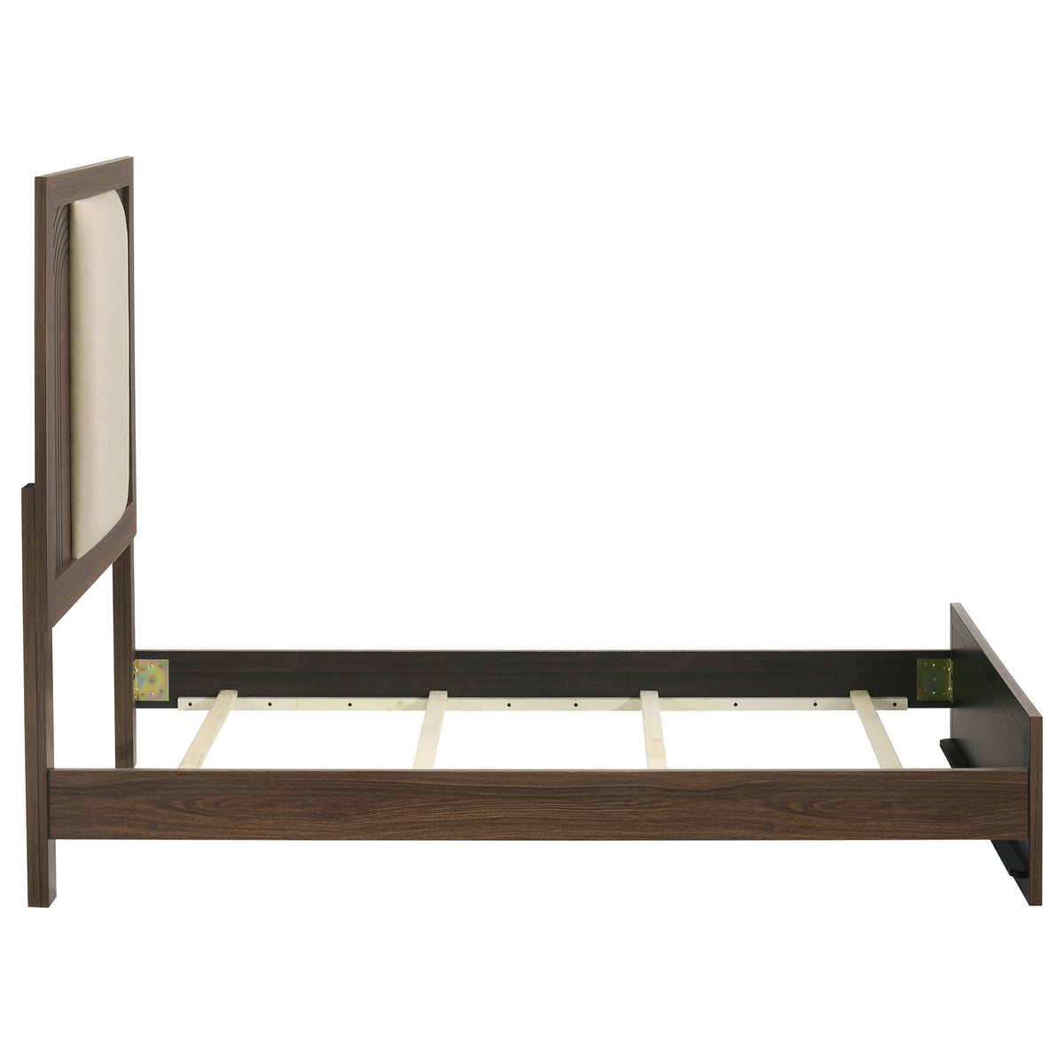 Etienne Velvet Upholstered Panel Bed Walnut - Twin